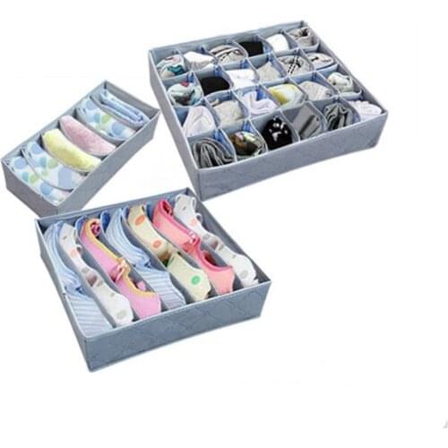 3 Pieces Of Non-Woven Storage Boxes For Bowstring Socks Shorts Underwear Bras Drawers With Cover Separator Organizer Underwea