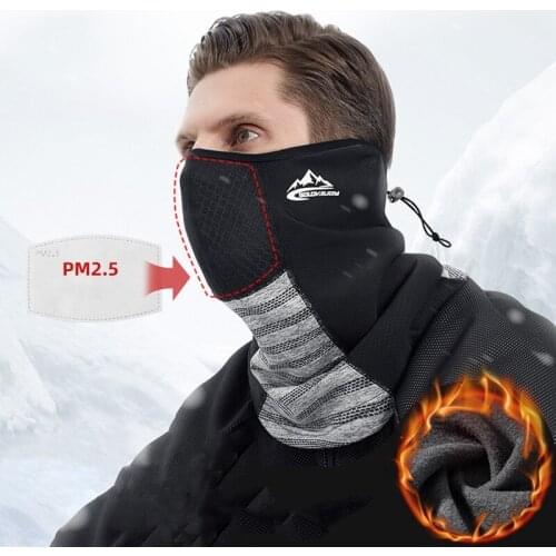 Winter Sports Scarf With Activated Carbon Filter Anti Pollution Anti-UV Breathable Running Bandana Cycling Headwear