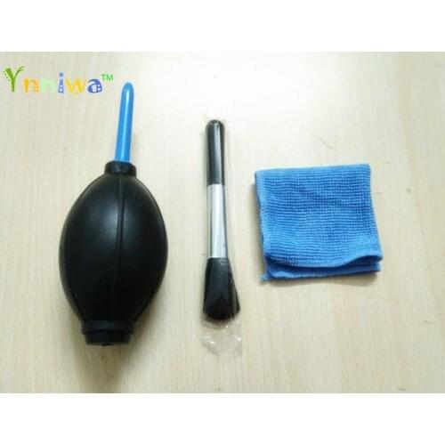 10sets 3 in1 Camera Lens Clearing suit kit set Lens Clean-cloth Air Blower +cleaning bursh +Clean cloth