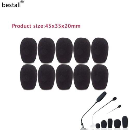 10pcs size/45x35x20mm headset foam microphone cover telephone headset mic cover microphone windscreen windshied headset foam