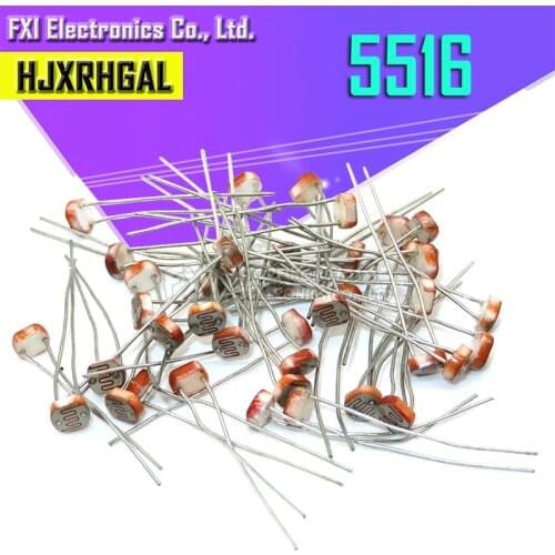 20pcs 5516 light dependent resistor photoresistor resistor 5mm photosensitive resistance 35510