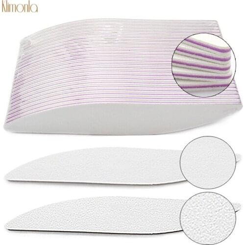 25pcs/lot White Moon Nail File 100/180 Double-side Sanding Buffer Block Files Sandpaper UV Gel Manicure Nail Art Salon Tools