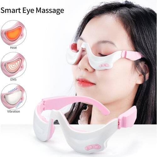 3D EMS Eyes Massager Micro-Current Vibration Pulse Eye Relax Heating Therapy 3 Mode Fatigue Relieve Anti Aging Wrinkle Remover