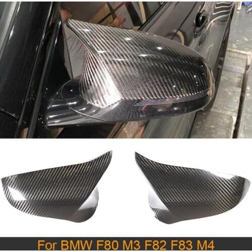 DRY Carbon Fiber Rear View Mirror Covers For BMW F80 M3 F82 F83 M4 Sedan Coupe Convertible 2014-2019 Side Mirror Covers Add On