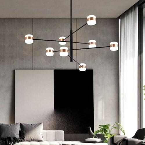 Black/Gold Indoor Pendant Lamps Three Different Heads Home Furniture Decoration For Dining Table Living Study Bathroom Simple