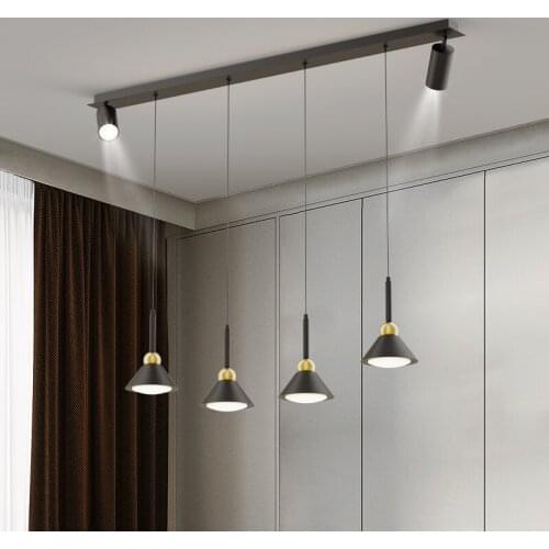 Chandelier designer of strip restaurant modern simple table dining room bar LED office Nordic creative chandelier