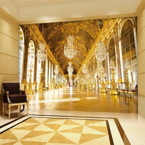 Customized Luxury European Royal Palace Wallpaper Roll Hotel Living Room Sofa TV Background Non-woven Wall Mural Wallpaper