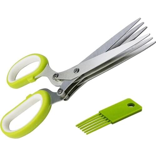 Minced 5 Layers Chopped Laver Tool Cut Spices Rosemary Cook Basil Kitchen Shredded Scissor Scallion Cutter Herb Vegetable Shear