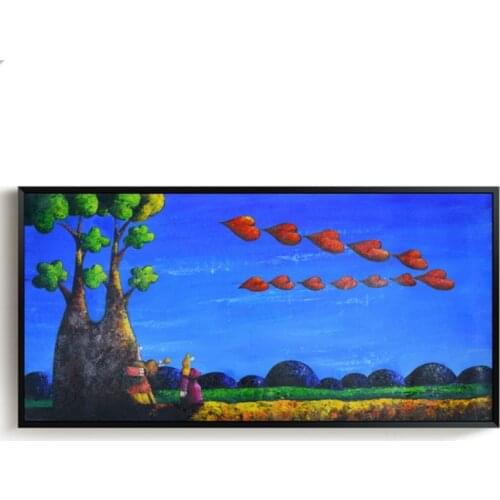 Oil Painting on Canvas Modern Cartoon Art Painting Hand painted Wall Pictures for Living Room Home Decor Paintings