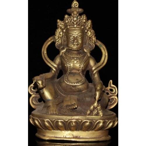 China brass god of wealth Buddha crafts statue