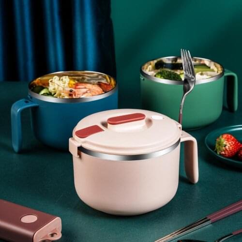 900ml/1200ml Noodle Bowl Soup Bowl Easy to Storage Large Capacity 304 Stainless Steel Anti-rust Mixing Bowl for Noodles