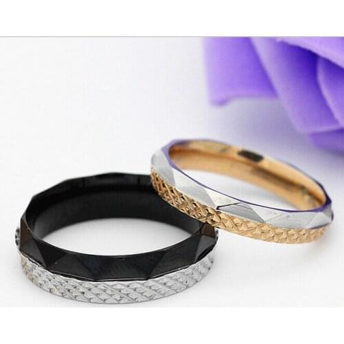 Retro Rose gold carved stainless steel ring men and women couple rings