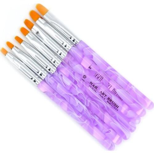 7pcs Nail Brush Set Nails Art Design Brushes for Manicure UV Gel Nail Glue Phototherapy Pen Painting Drawing Accessories Tools