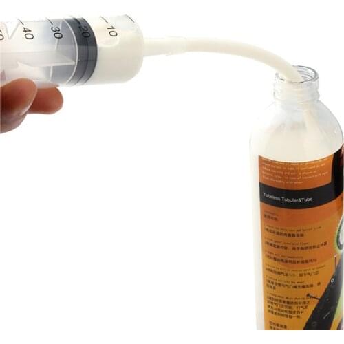 MTB Bicycle Vacuum Tire Tube Repair Refilling Filling Fluid Tool Hose Syringe Set Bicycle Tubeless Tire Liquid Injection Tool