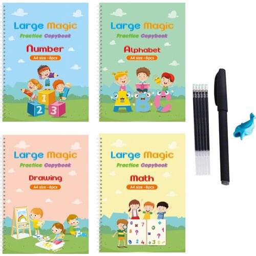 Copybook Set Reusable Kid Practice Copybook Reusable Writing Practice Book Handwrite Writing Practice Book Kids Lettering Toy