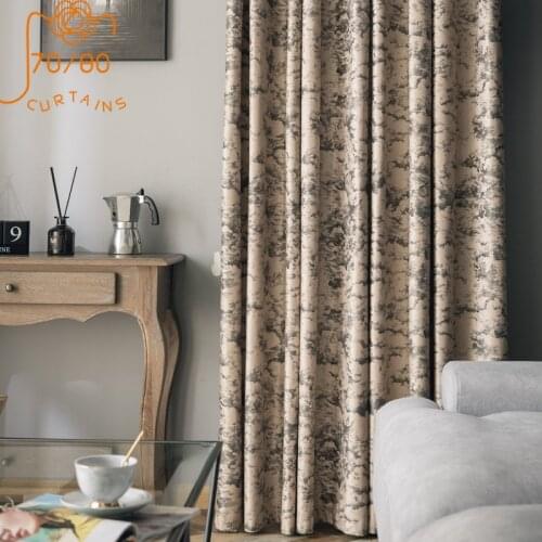 Nordic Light Luxury Bronzing Jacquard Flannel Curtains Blackout Curtains for Living Room Bedroom Bay Window Finished