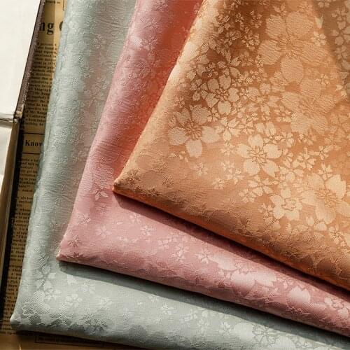From 5meters NEW7 20 Colors Imitation Linen Cherry Blossom Jacquard Satin Fabric DIY Materials/Dress /Cheongsam/Sewing Fabric