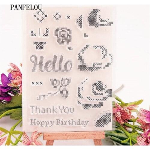 PANFELOU Creative pixel puzzle Transparent Silicone Rubber Clear Stamps cartoon for Scrapbooking/DIY Easter wedding album