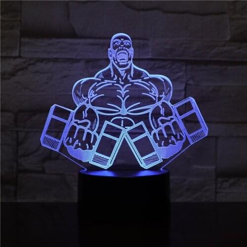 Lifting Dumbbell Table Lamp USB 7 Colors Changing Visual Mood Sleep NightLight Weightlifting Bed Bedroom Lighting Gifts 2478