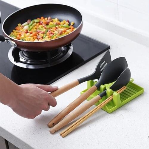 Pad Tools Rack Spoons Cooking Spatula Rest Holders Shelves Heat Non slip Shelf Storage Silicone PP Resistant Kitchen Chopsticks