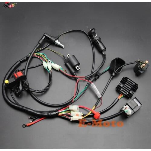 Complete Electrics Wiring Harness D8EA Spark Plug CDI Ignition Coil Kits for Chinese Dirt Bike 150cc 200cc 250cc Zongshen Loncin
