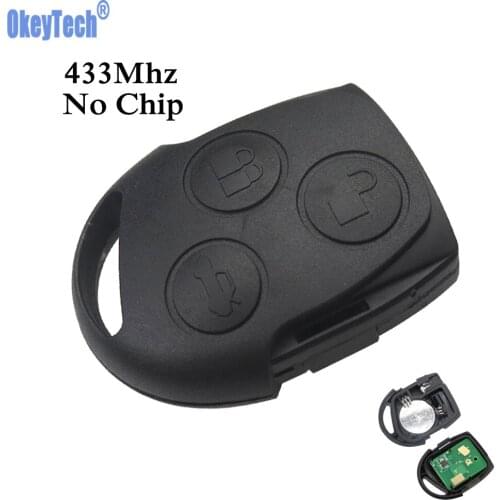 OkeyTech For Ford Fiesta Mondeo Galaxy C 433Mhz 3 Button Remote Control Key Fit for FO21 HU101 Blade Not Include Chip and Blade