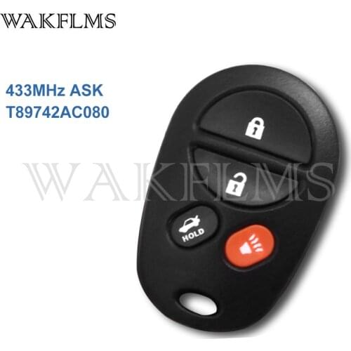 4 Buttons 433MHz Remote Key Remote For Toyota Avalon (Australia) GSV40-ATX Prodigy Sportivo SX6 Touring T89742AC080 89742-AC080