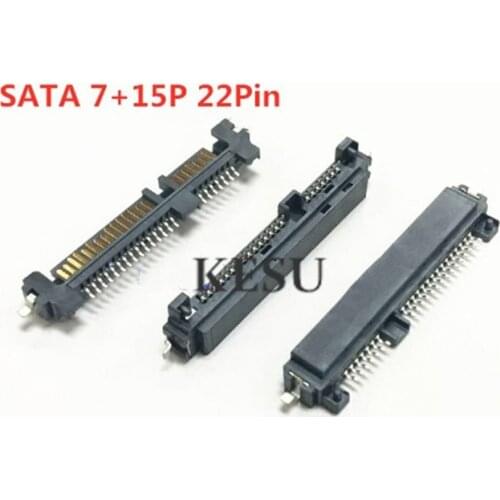 SATA connector male 7P+15P 22Pin 7+15 Connector socket 180 degree for SATA hard disk interface 22pin , PCB board