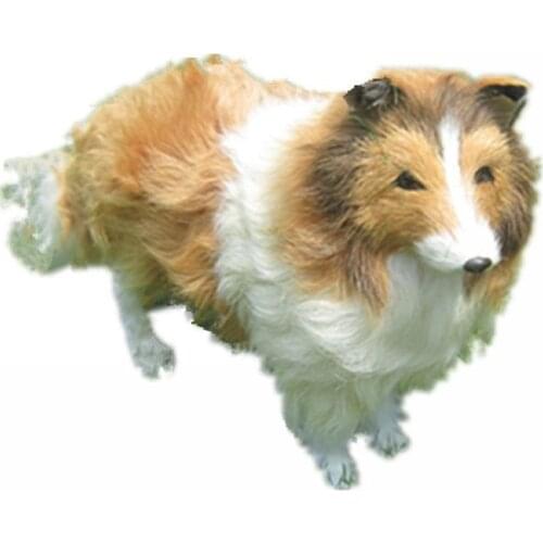 Fancytrader Lifelike Simulation Plush Collie Toy Stuffed Collie Animal Dogs Doll Nice Gift Home Decoration Props 3 Models