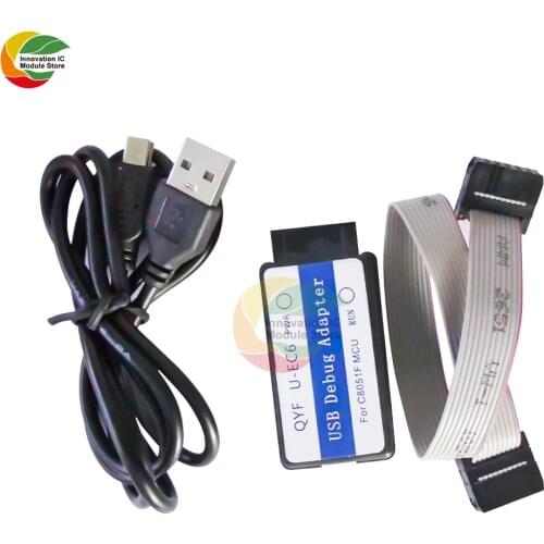 Ziqqucu U-EC6 USB universal emulator is compatible with all C8051 MCUs (downloader*1+USB cable*1+flat cable*1,5.7x2.8x2cm)