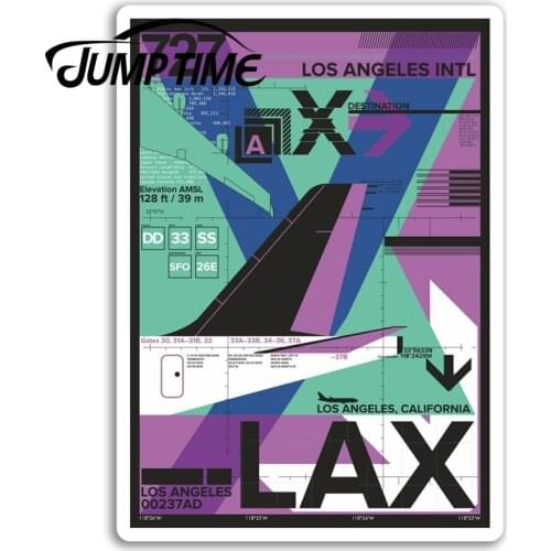 Jump Time for Los Angeles Airport Vinyl Stickers USA Sticker Laptop Luggage Bumper Decals Waterproof Car Accessories