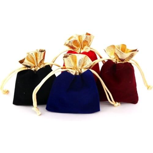 5PCS 7*9CM Golden Mouth Flannelette Bundle Pocket Fashionable Elegant Atmosphere Daily Earrings Fascinator Small Items Packaging