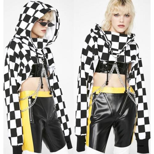 Women Gothic Punk Hoodie Sweatshirt Jumper Crop Top Casual Pullover Tops