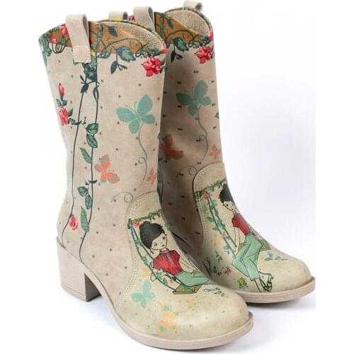 Streetfly 2021 new fashion Winter autumn colorful printed women Boots Non-slip sole Waterproof orthopedic boots