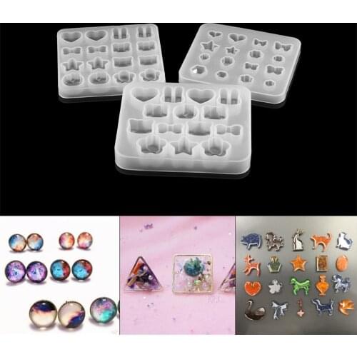 1Pcs Triangle Round Silicone Jewelry Earrings Necklace Pendants Mold Casting Mould for DIY Resin Crafts Jewelry Making Tool