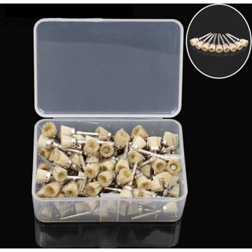 100pcs/box Dental Bowl shape Polishing Brush Latch Type Tooth Bristles Material Polishing Brushes for Low Speed Handpiece