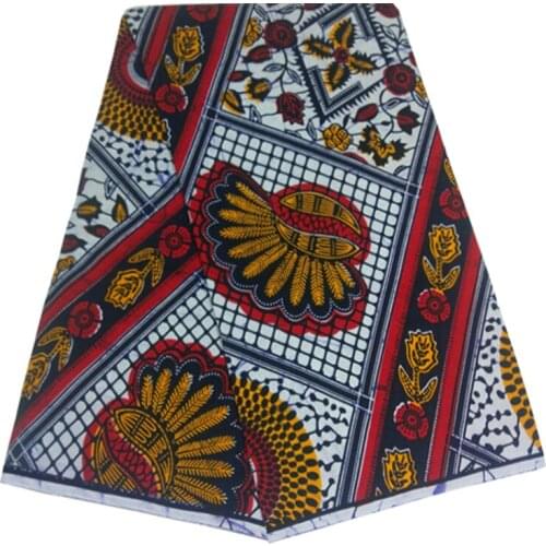 6 Yards Nigerian Style Ankara Wax Printed Fabric 100%Cotton Veritable Soft African Style Women Dress Material For Sewing LB 4-40