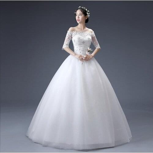 Ball Gown Flowers Sequins Beaded Summer White Long Dress Women Slim Waist Maxi Sexy One Word Collar Party Dresses Evening Lace