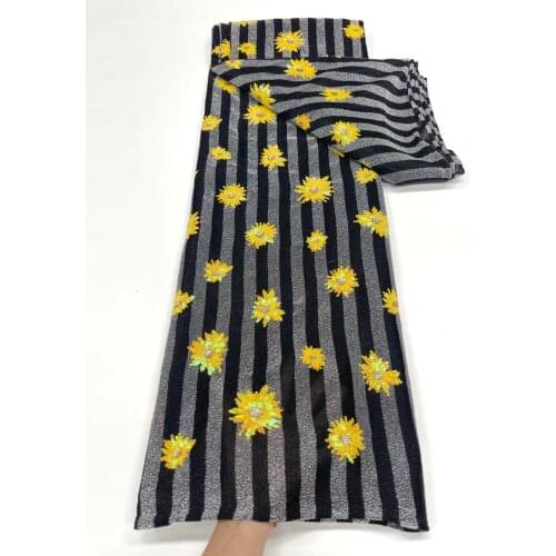 6 Colors Sequins Flowers Velvet Tulle Lace Top Quality Shinny Fabric JRB-5.2181101 Nigerian Material for Fashion Show Dress