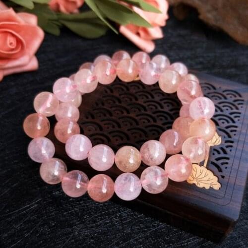 Morganite pink round 8/10mm AA bracelet 7.5inch FPPJ wholesale beads nature