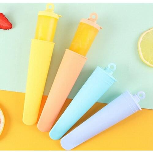 Kids Silicone Ice Pop Mold Kitchen Gadgets Reusable Ice Cream Mold 74ml Popsicle Mold With Lid Summer Homemade Ice Cream Tools