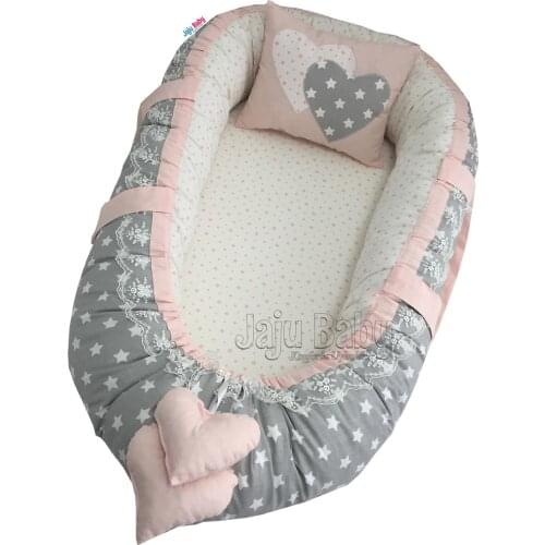 Jaju Babynest Little Gray Star Orthopedic Baby Nest 100x60