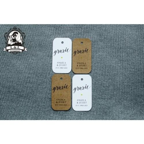 #54 200 pcs 3.5x6.5cm kraft/white paper label wedding favor tags attend a wedding Label customization Happiness sweet label