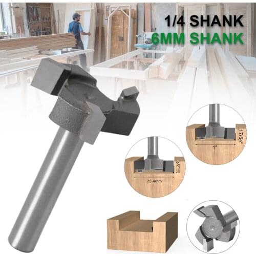 CNC Spoilboard Surfacing Router Bits, 1/4" 6mm Shank 1" Cutting Diameter, Slab Flattening Router Bit Planing Bit Wood