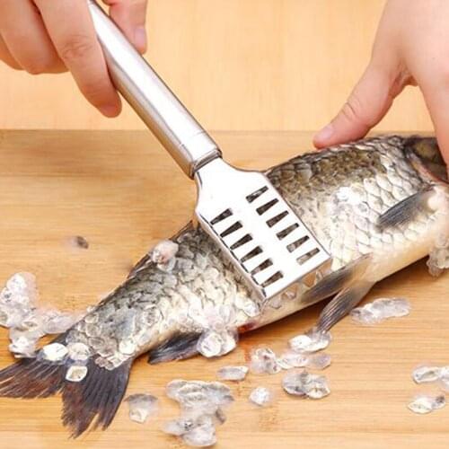 Stainless Steel Fish Scales Tool Quickly Clean Seafood Fish Scale Scraper Kitchen Fish Scale Removal Tool Fish Skin Brush