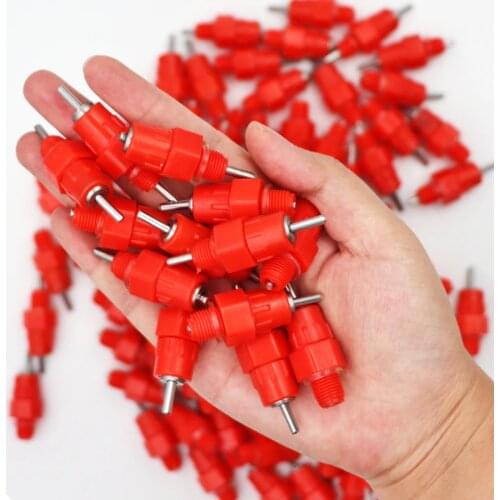 5 pcs 360 degrees nipples Red Chicken waterer Poultry feed Chicken drinking Bird Pigeon Feeding Ball red nipple drinkers for