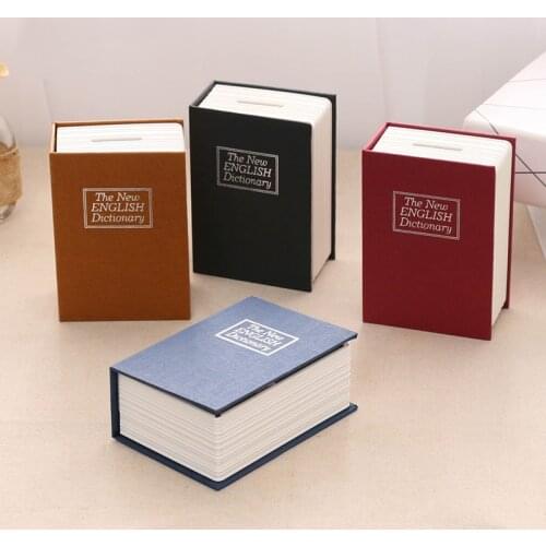 Morden Book Money Box With Key Stainless Steel Storage Organizer Storage Box For Cute Room Decor Christmas Gift Mini Piggy Bank