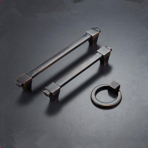 Copper modern minimalist furniture pull ring drawer drawer door drawers American Mediterranean series long handle