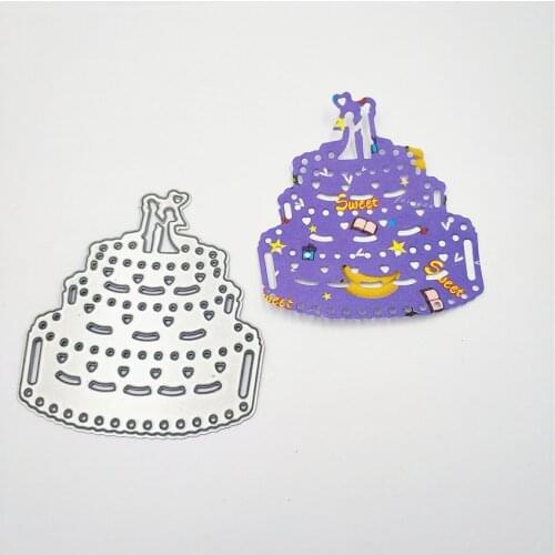 Metal Couple cake paper die cutting dies for Scrapbooking/DIY Easter wedding Halloween Easter card