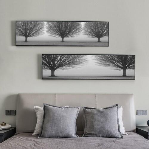 Nordic Black And White Cloud Landscape Black Tree Poster and Prints Canvas Painting Cuadros Modern Wall Picture for Living Room